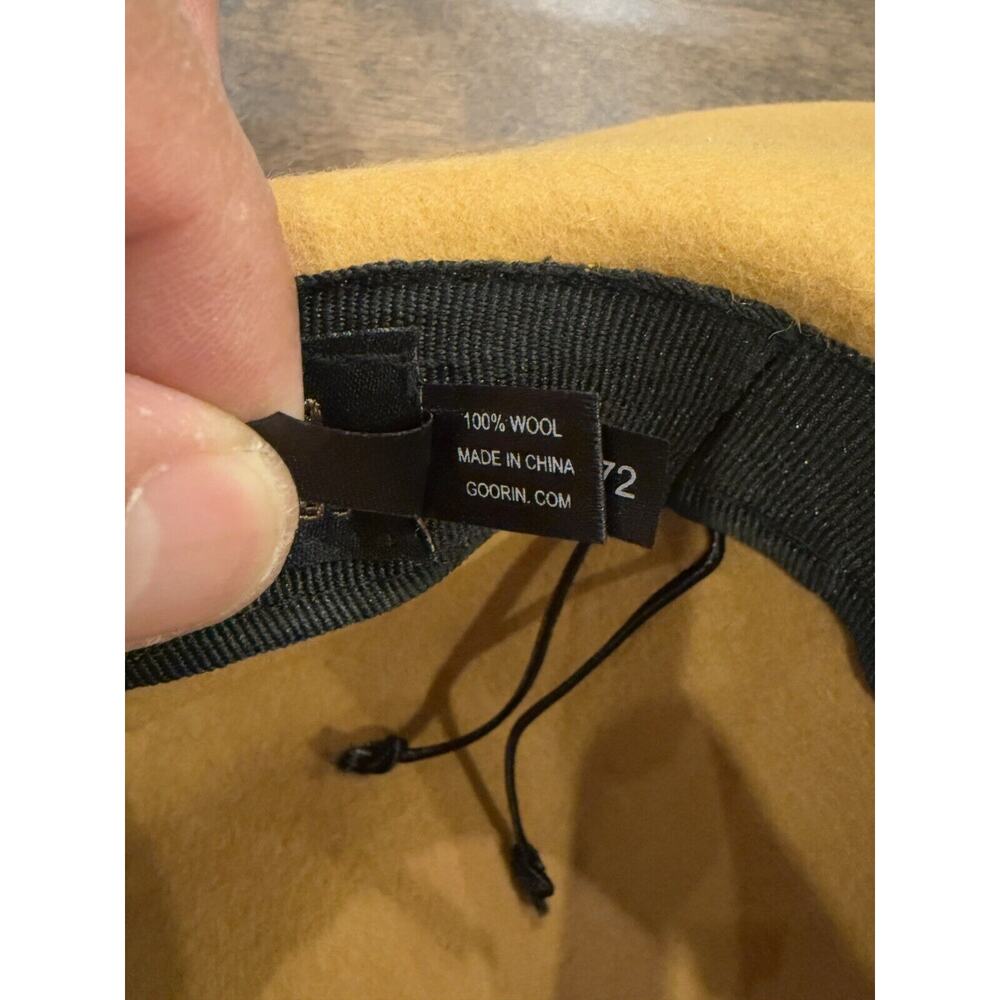 Goorin Bros Mens Mustard Wide Brim Wool Fedora Hat Size L LARGE 100-6772 - Picture 8 of 9